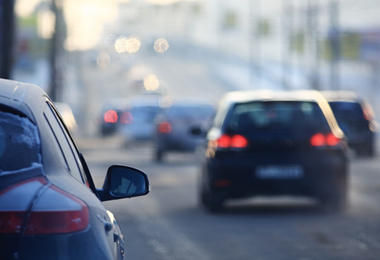 two cars on road